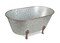 Contemporary Home Living Galvanized Metal Tub Decoration - 25" - Silver